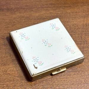 Vintage Mirrored Compact Pressed Powder Brass Milkmaid Empty 2.25"